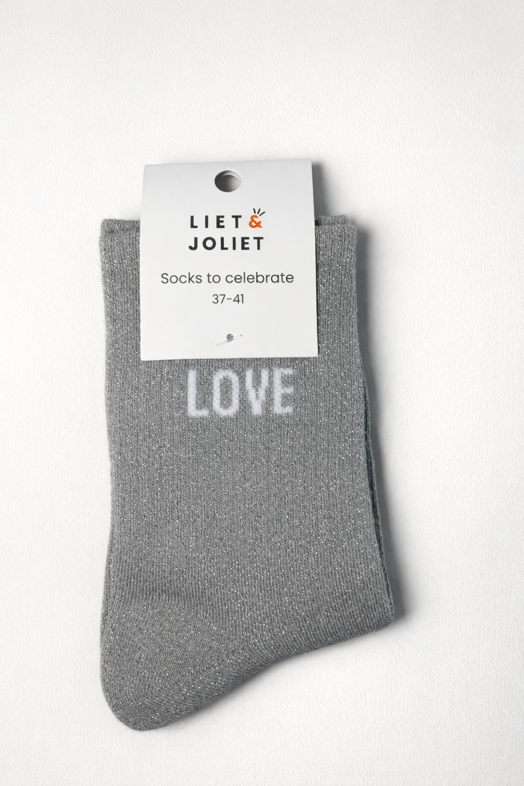 Socken - Love grau Glitzer