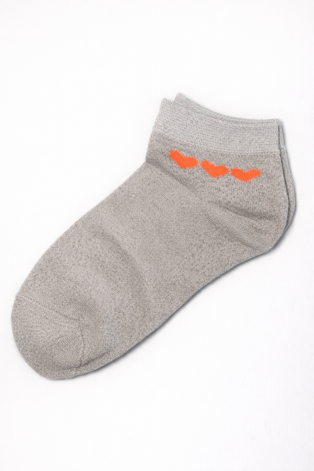 Sneakersocken - Herzen beige Glitzer