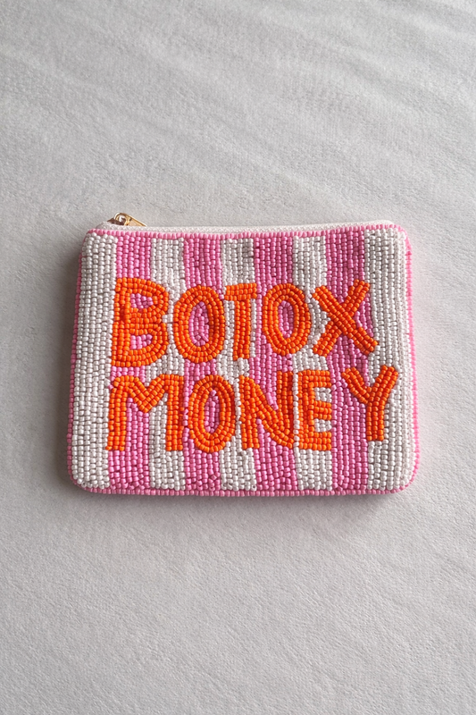 "BOTOX MONEY" Perlenbesticktes Coin Purse