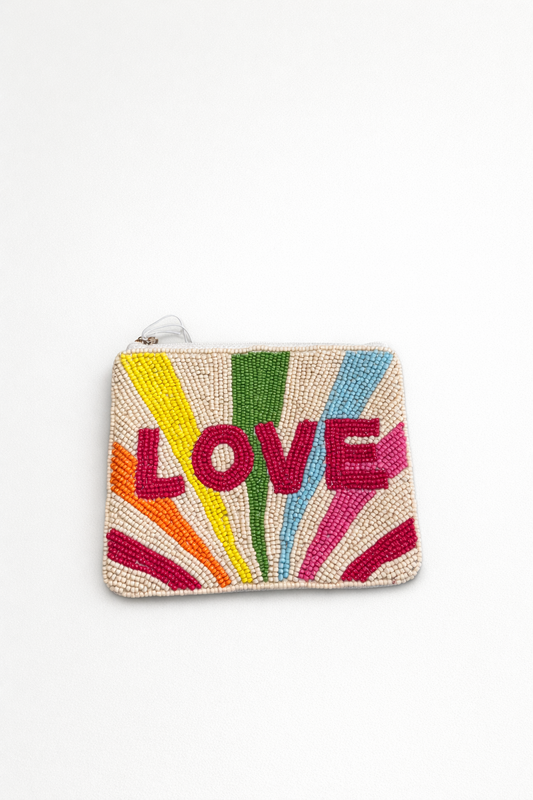 LOVE 2026 Perlenbesticktes Coin Purse
