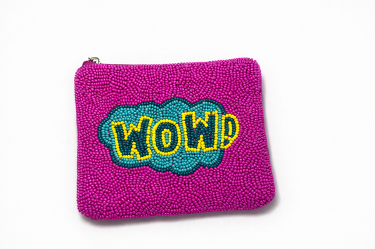 "WOW" Perlenbesticktes Coin Purse