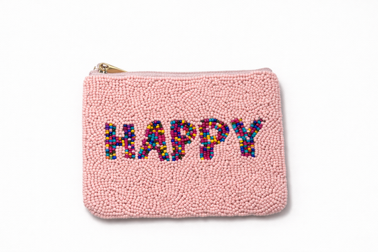 HAPPY Perlenbesticktes Coin Purse