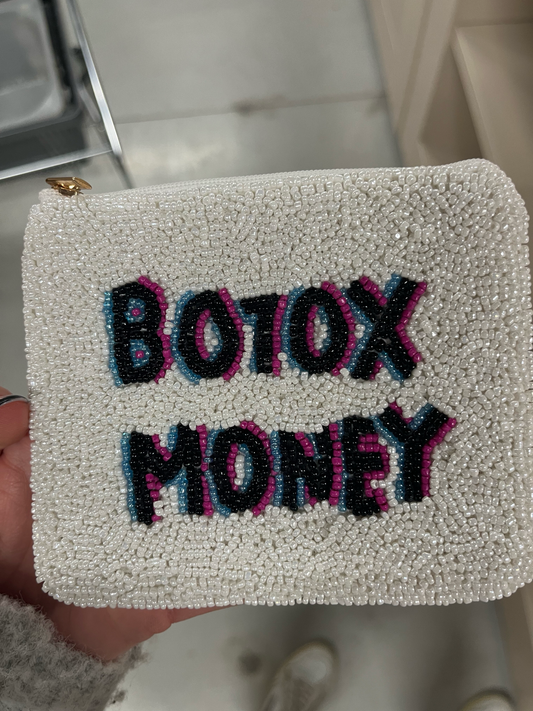 "BOTOX MONEY" Perlenbesticktes Coin Purse