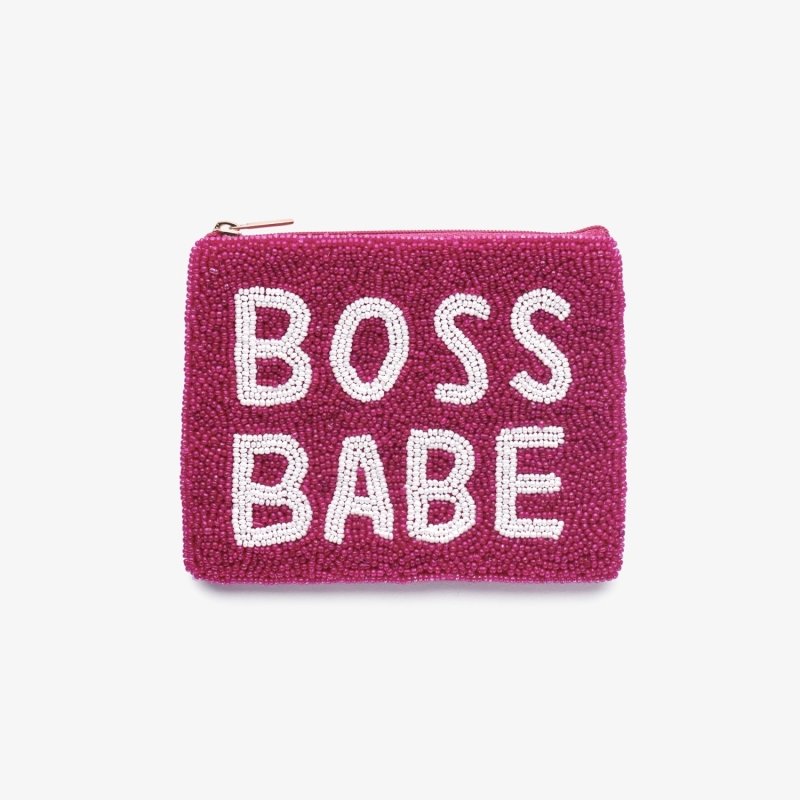 "Boss Babe" Perlenbesticktes Coin Purse