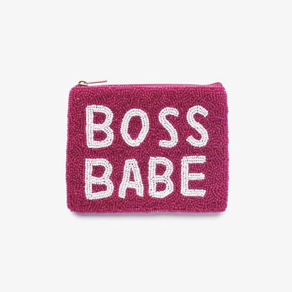 "Boss Babe" Perlenbesticktes Coin Purse