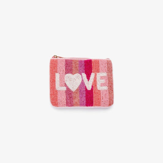 "LOVE" Perlenbesticktes Coin Purse