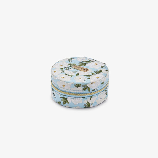 Kompaktes Schmuckkästchen für unterwegs rund  Floral